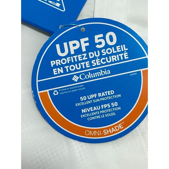 NWT Columbia Women's Coral Point III Shorts PFG White Omni-Shade Stretch Size 6 - Picture 6 of 8